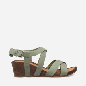 Teva Mahonia Wedge Cross Strap Naisten Vihreä Sandaalit